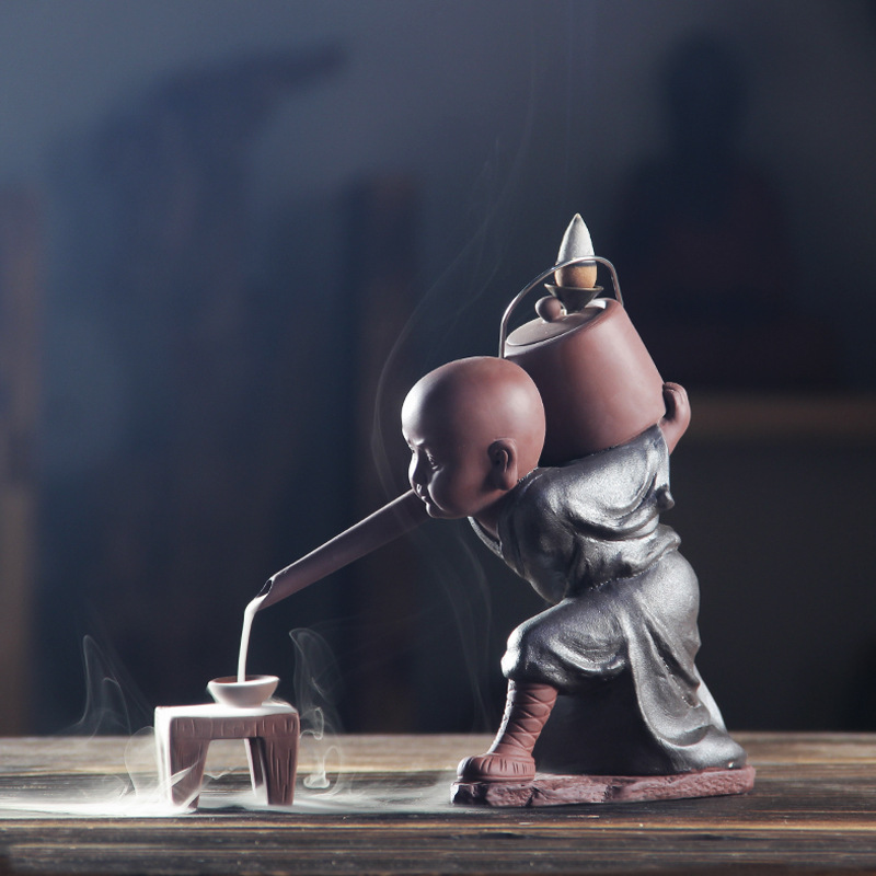 Kung Fu Monk Backflow Incense Burner