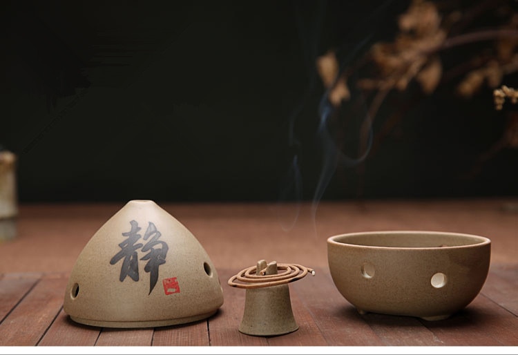 Ceramic Pottery Coil Incense Burner