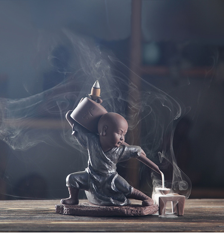 Kung Fu Monk Backflow Incense Burner