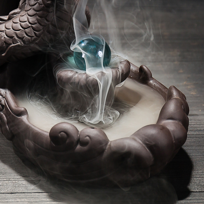 Crystal Dragon Ceramic Backflow Incense Burner