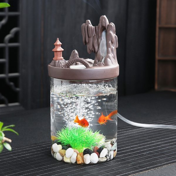 Mini Fish Tank Backflow Incense Burner 2
