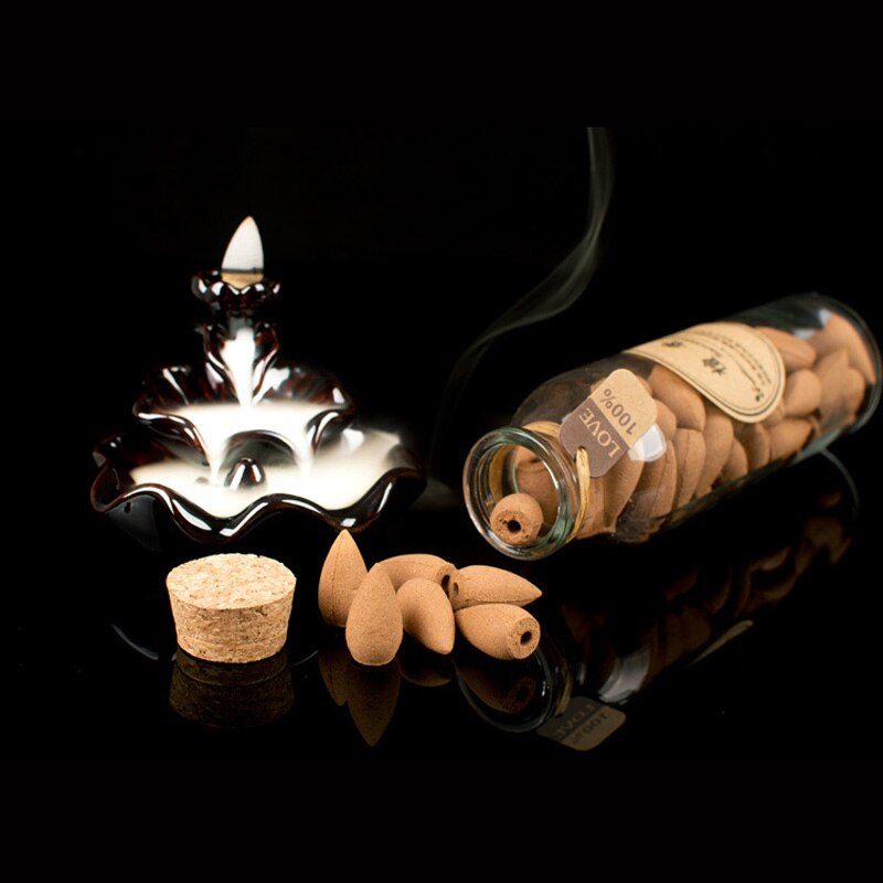 Glass Bottle Backflow Incense Cones (58 Count)