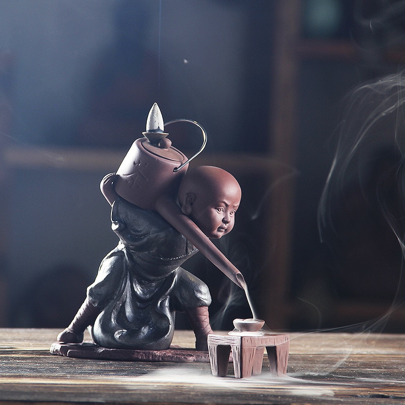 Kung Fu Monk Backflow Incense Burner