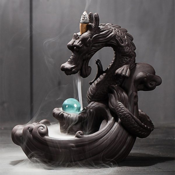 Dragon Crystal Ball Ceramic Incense Burner 9